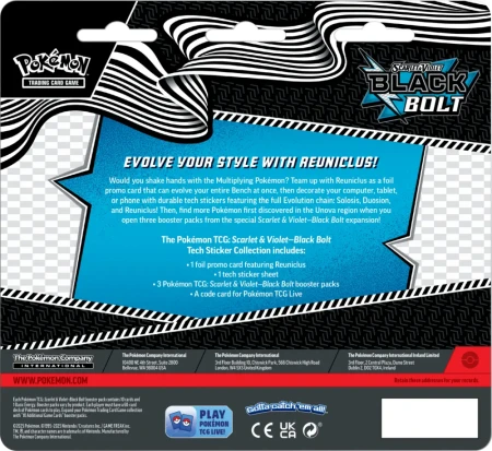 Pokémon TCG: Scarlet &amp; Violet - Black Bolt - Tech Sticker - Reuniclus