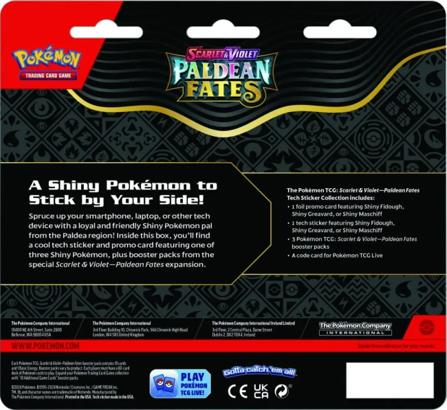 Pokemon TCG: Paldean Fates Tech Sticker Collection - Maschiff