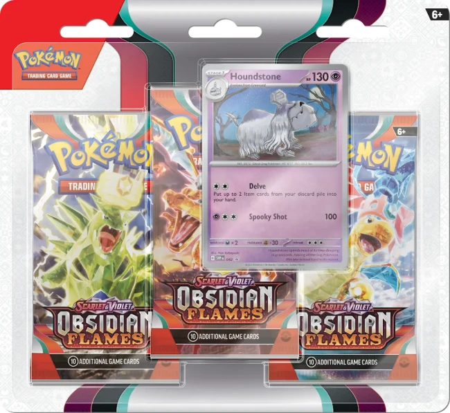 Scarlet &amp; Violet - Obsidian Flames - 3-pack blister Houndstone