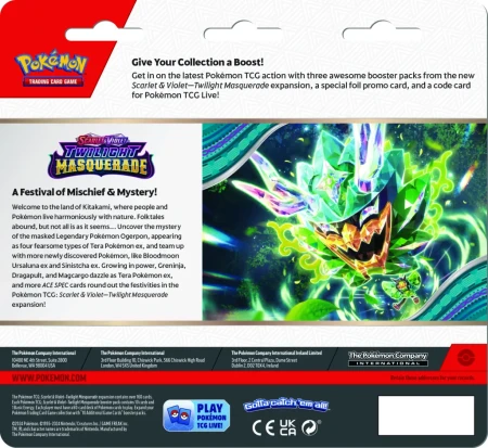 Pokémon TCG: Scarlet &amp; Violet - Twilight Masquerade - 3-Pack Blister - Revavroom - Back