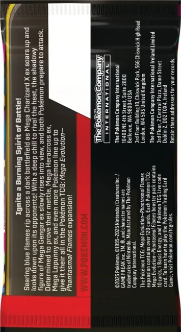 Pokémon TCG: Mega Evolution - Phantasmal Flames - Booster Back