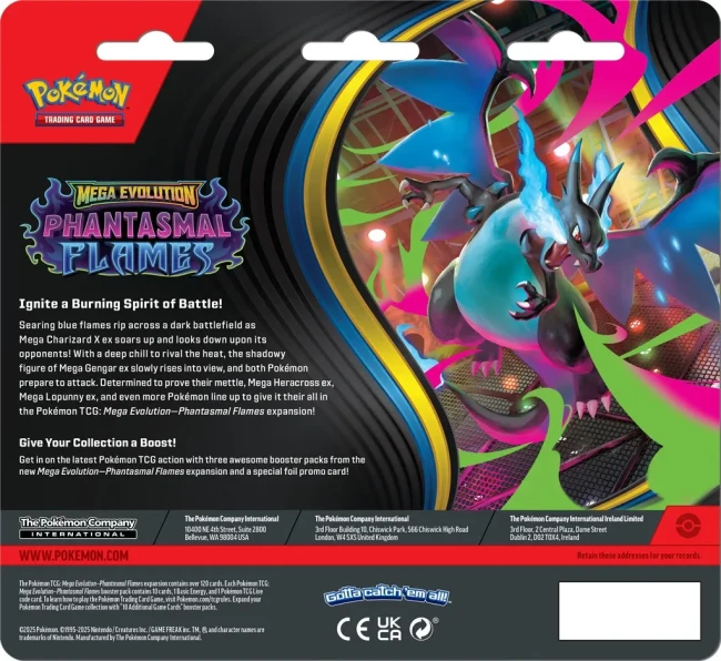 Pokémon TCG: Mega Evolution - Phantasmal Flames - 3-Pack Blister - Sneasel Back
