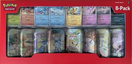 Pokémon TCG Prismatic Evolutions 8-Pack Mini Tins (Costco Exclusive).webp