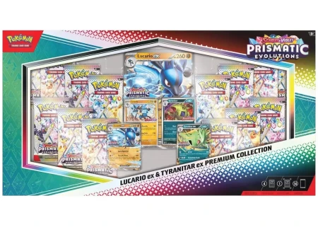 Pokémon TCG: Prismatic Evolutions Lucario ex &amp; Tyranitar ex Premium Collection (Sam's Club)