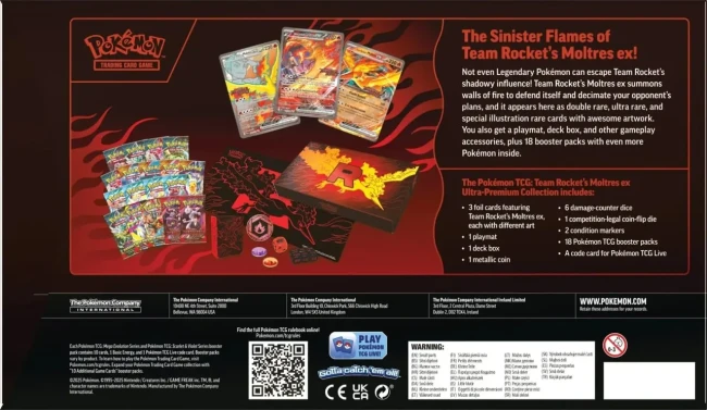Pokémon TCG: Team Rocket’s Moltres ex Ultra-Premium Collection - Back