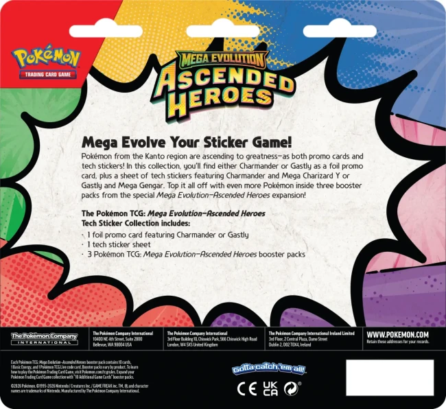 Pokémon TCG: Mega Evolution - Ascended Heroes - Tech Sticker - Charmander - Back