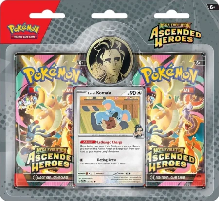 Pokemon TCG: Mega Evolution - Ascended Heroes - Trainer's 2-pack Blister - Larry’s Komala