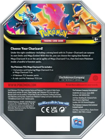 Pokémon TCG: Mega Charizard Tin - Mega Charizard Y ex - Back
