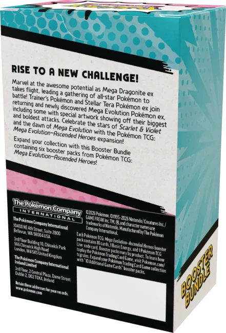 Pokémon TCG: Mega Evolution - Ascended Heroes - Booster Bundle - Back