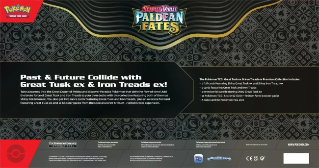 Pokémon TCG: Paldean Fates - Great Tusk ex &amp; Iron Treads ex Premium Collection - Back